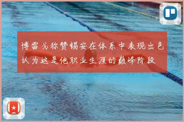 博雷戈称赞锡安在体系中表现出色认为这是他职业生涯的巅峰阶段
